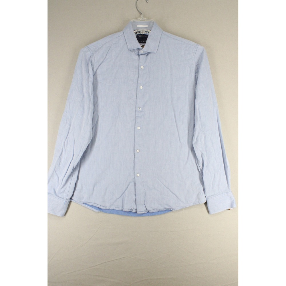 Denim & Flower Ricky Singh Shirt Mens Large Blue Long Sleeve Cotton Preppy